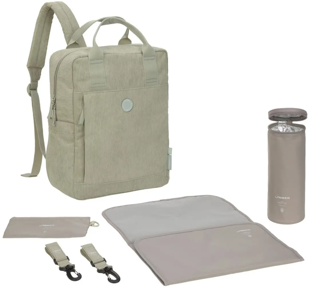 Lässig luiertas Green Label Vividal Backpack rugzak Cord light khaki
