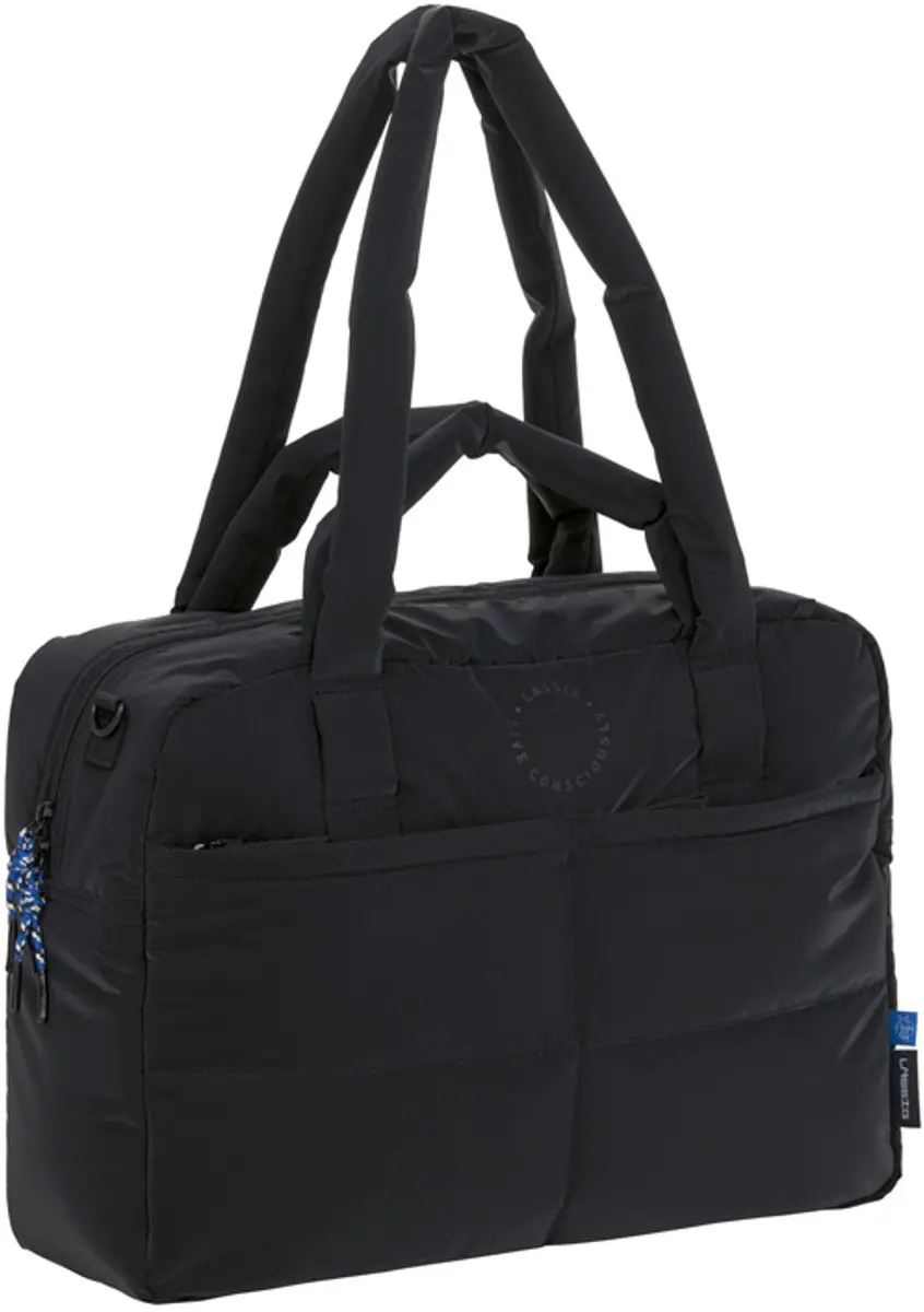 Lässig luiertas schoudertas met laptopvak Green Label Everyday Bag Black zwart
