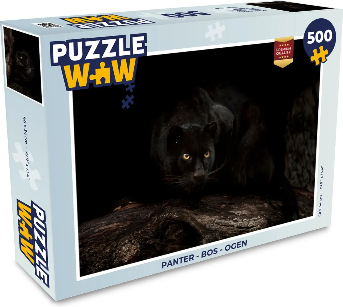 PuzzleWow Panter Bos Ogen Legpuzzel 500 Stuks - Multicolor