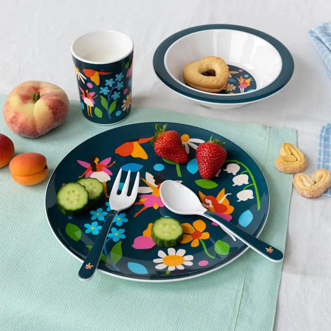 Rex London Fairies in the Garden Melamine Bord - Blauw - 5 Stuks