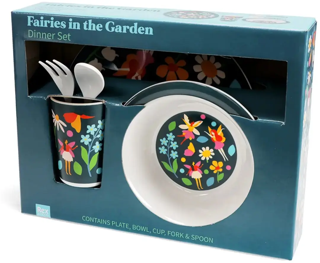Rex London Fairies in the Garden Melamine Bord - Blauw - 5 Stuks