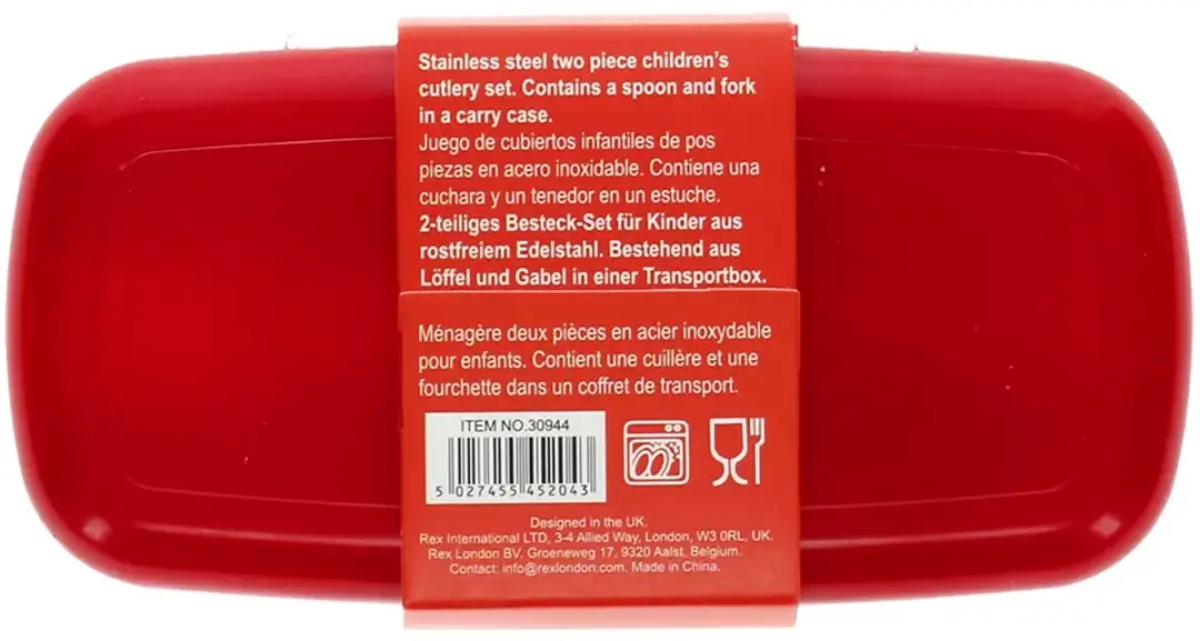 Rex London Sunny Sausage Dog Kinderbestek - 2-delig - Rood