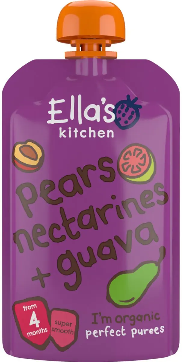 Ella's Kitchen Biologisch Knijpfruit 4+m Peer, Nectarine & Guava 120 gr