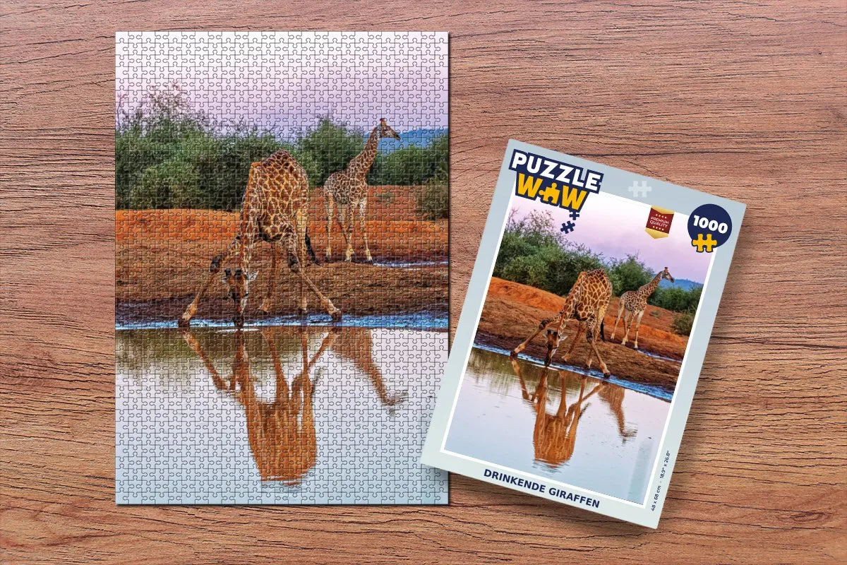 PuzzleWow Giraffen Legpuzzel 1000 Stuks - Multicolor