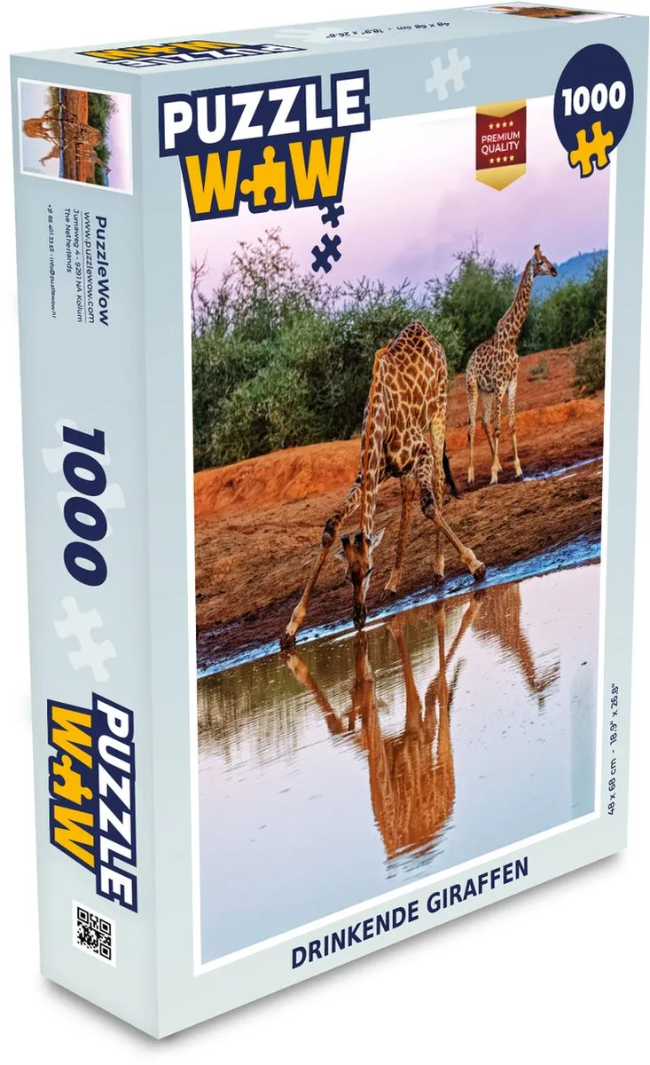 PuzzleWow Giraffen Legpuzzel 1000 Stuks