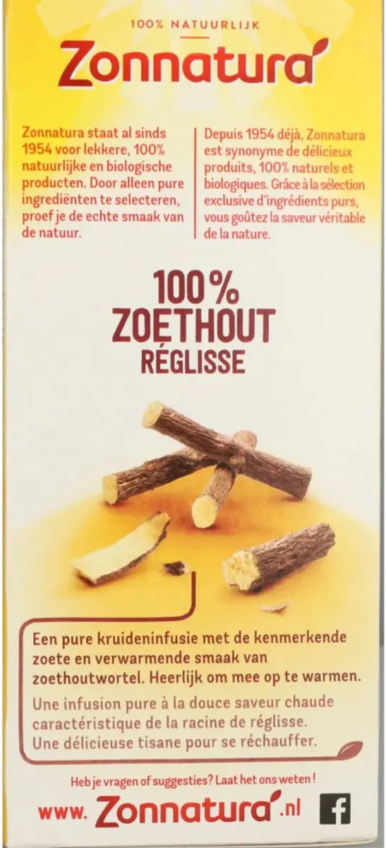 Zonnatura Thee Zoethout Bio - 20 Stuks