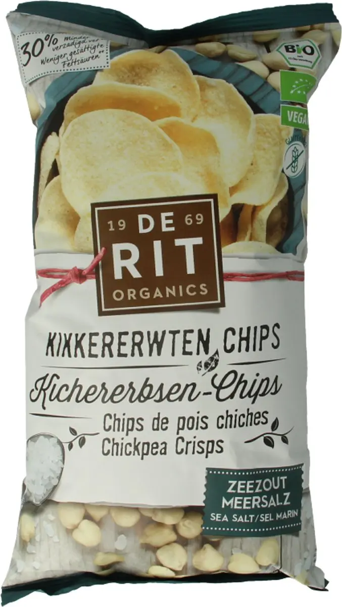 DE RIT Kikkererwtenchips Zeezout Bio 75g - afbeelding 3 van 3