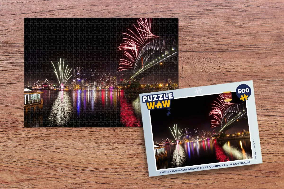 PuzzleWow Sydney Harbour Bridge Legpuzzel 500 Stuks - Multicolor