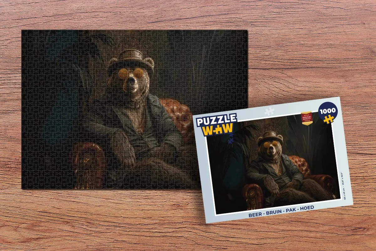 PuzzleWow Beer - Hoed Puzzel 1000 Stuks - Hert