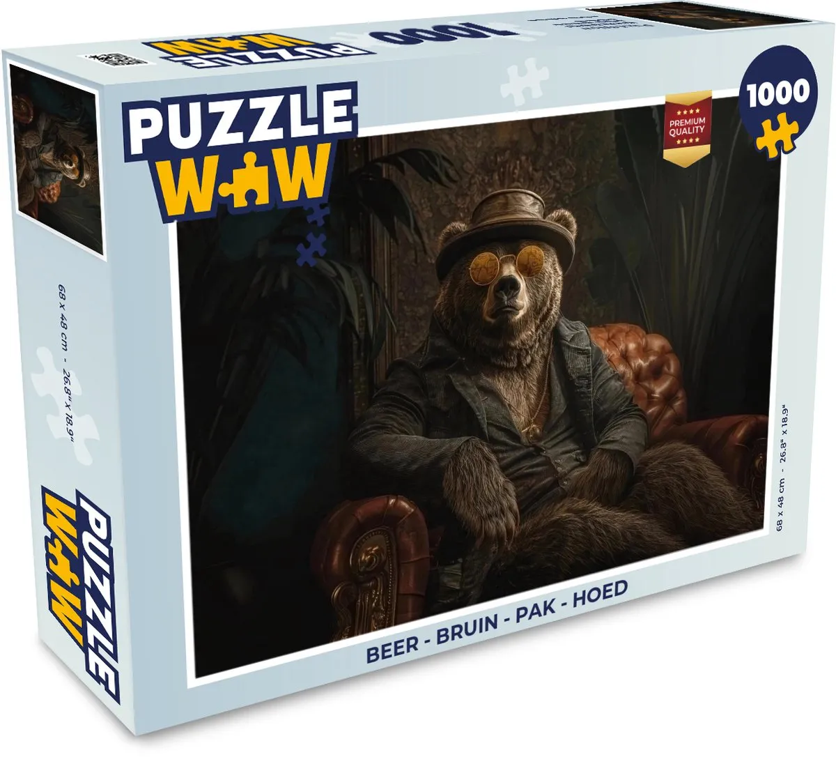 PuzzleWow Beer - Hoed Puzzel 1000 Stuks - Hert