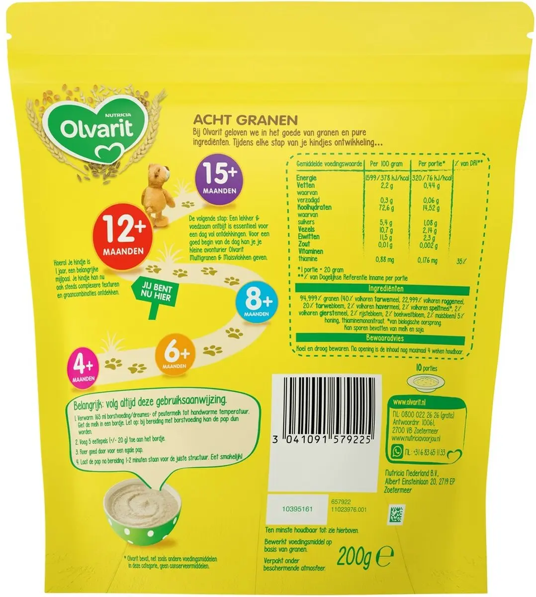 Olvarit Ontbijtpap 8 Granen 200g