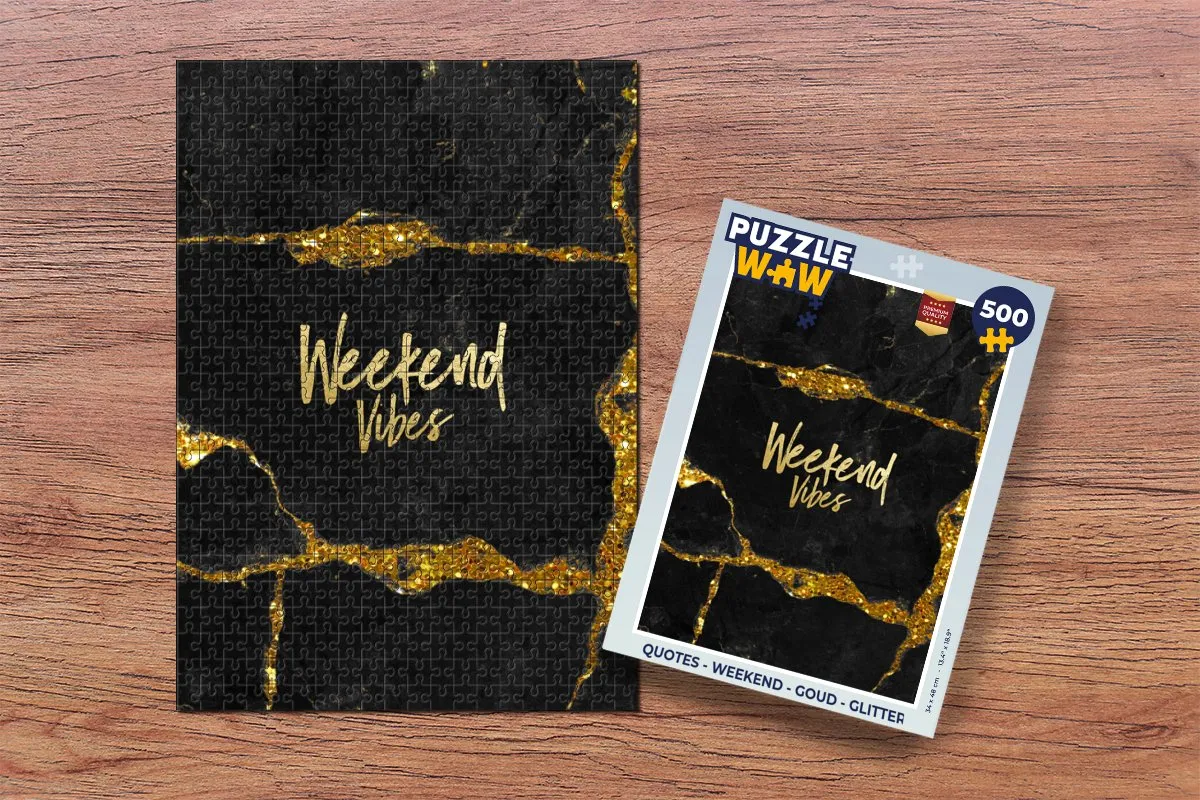 PuzzleWow Weekend Legpuzzel 500 Stuks - Goud Glitter