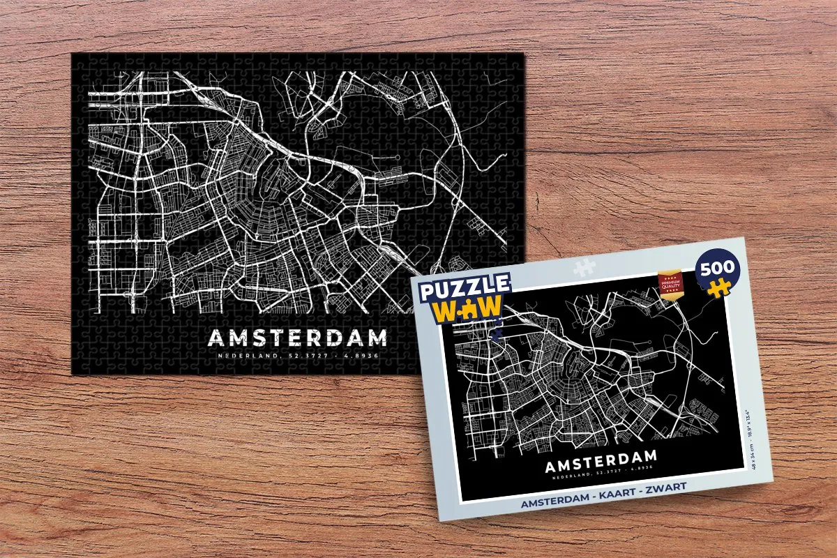 PuzzleWow Amsterdam Legpuzzel 500 Stuks - Multicolor