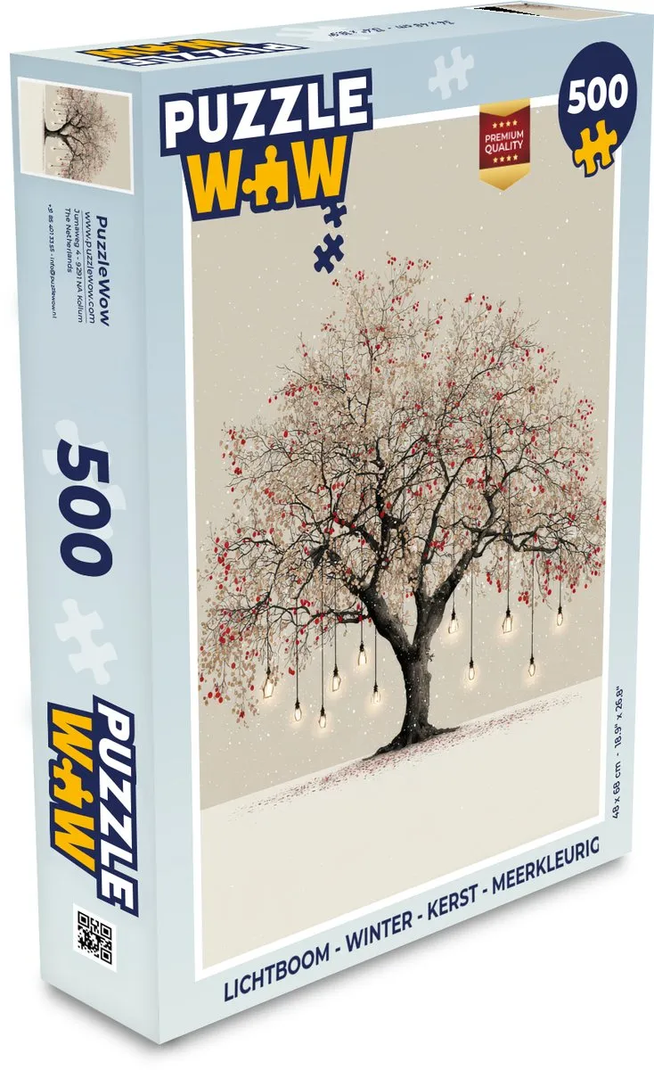PuzzleWow Lichtboom Kerstpuzzel 1000 Stuks - Meerkleurig