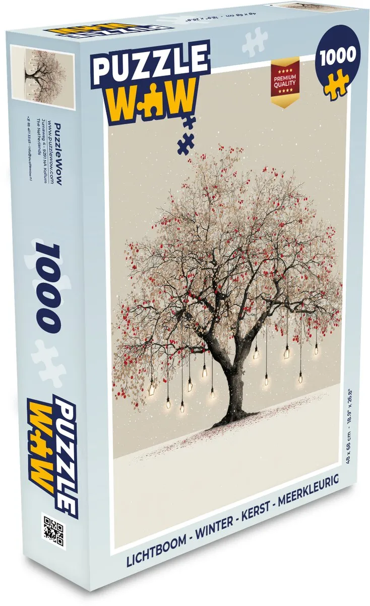 PuzzleWow Lichtboom Kerstpuzzel 1000 Stuks