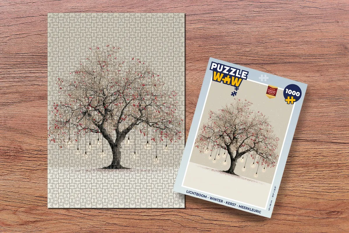 PuzzleWow Lichtboom Kerstpuzzel 1000 Stuks - Meerkleurig