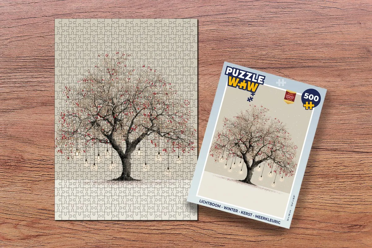 PuzzleWow Lichtboom Kerstpuzzel 1000 Stuks - Meerkleurig