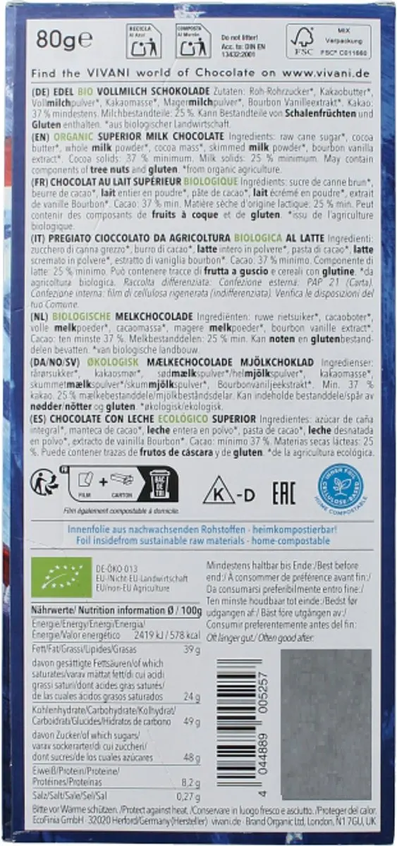 Vivani Superior Milk 37% Bio