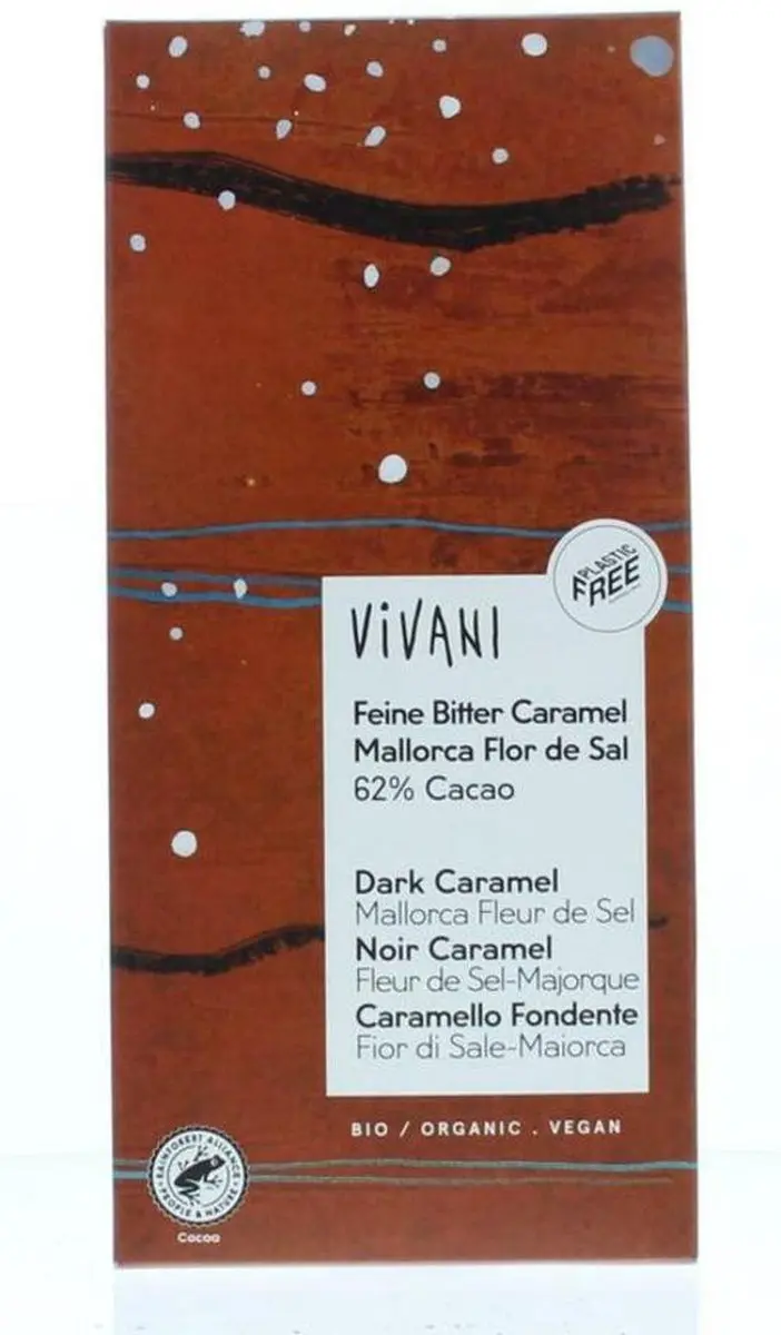Vivani Chocoladereep Puur Caramel & Zout 80g - afbeelding 5 van 5
