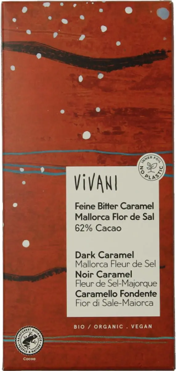 Vivani Chocoladereep Puur Caramel & Zout 80g - afbeelding 4 van 5