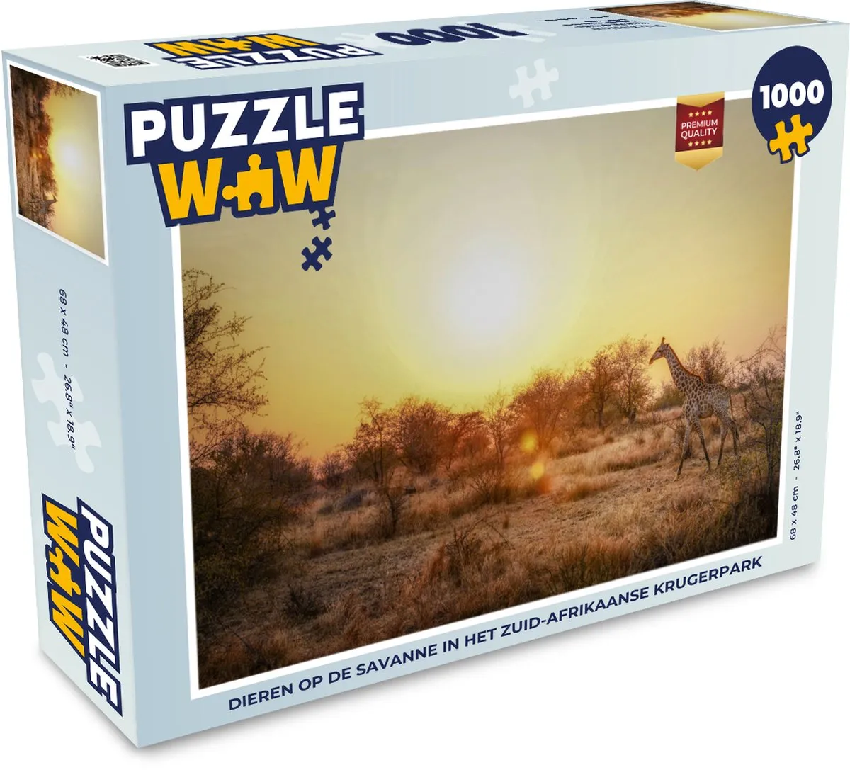 PuzzleWow Legpuzzel Dieren Savanne Krugerpark 1000 Stuks - Multicolor