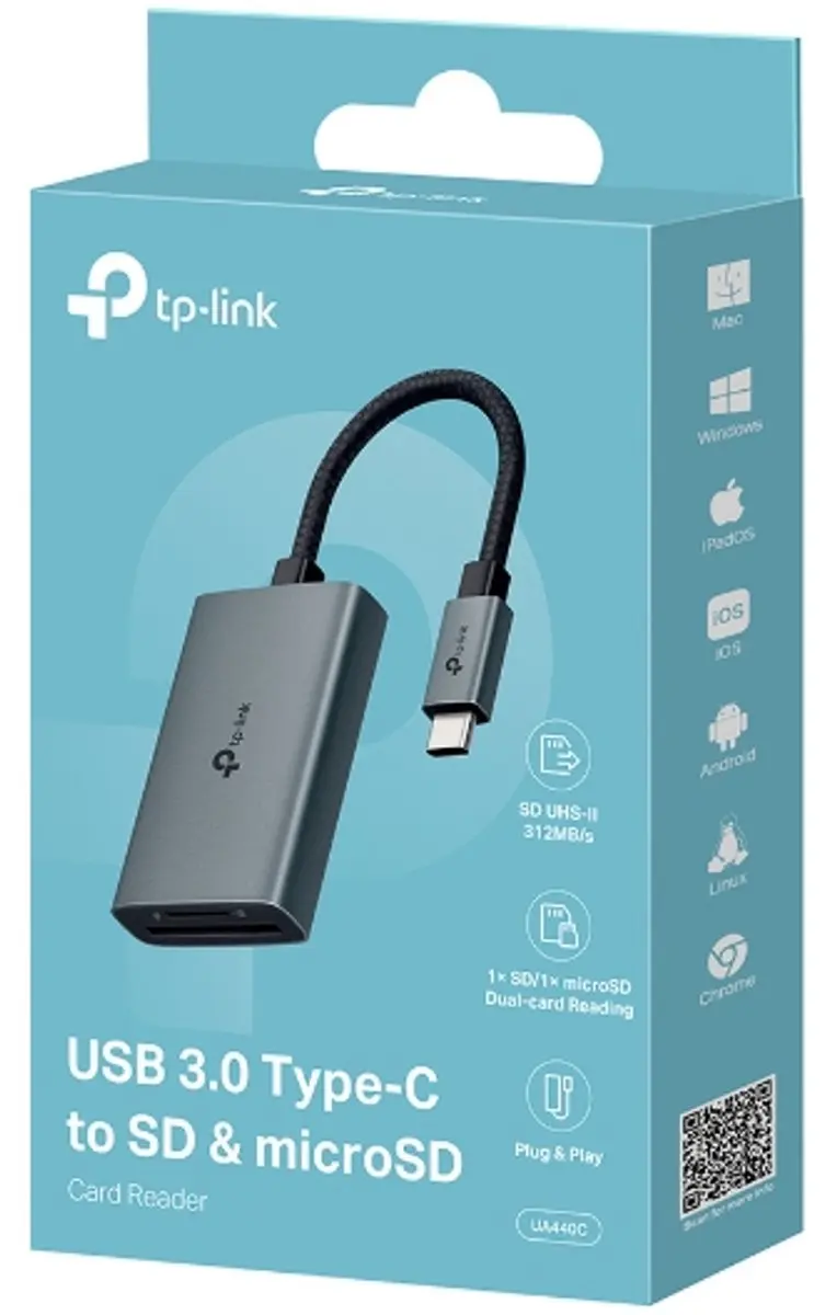 TP-Link UA440C USB 3.2 Type-C Geheugenkaartlezer - Grijs - afbeelding 4 van 4
