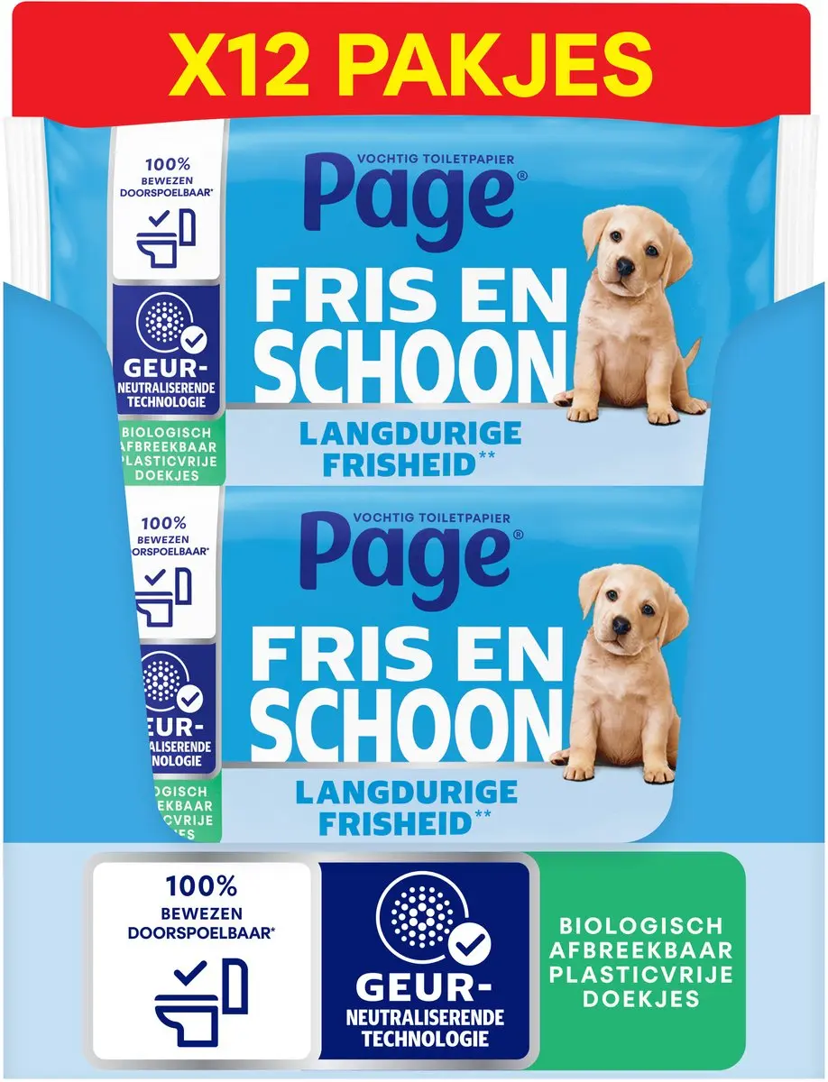 Page Vochtig Toiletpapier 456 Vel - 12 Rollen - afbeelding 3 van 6