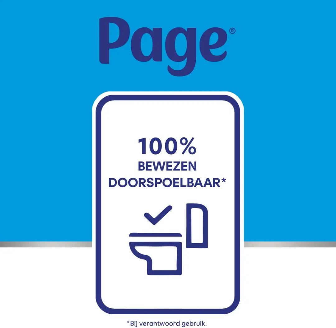 Page Vochtig Toiletpapier 456 Vel - 12 Rollen - afbeelding 4 van 6