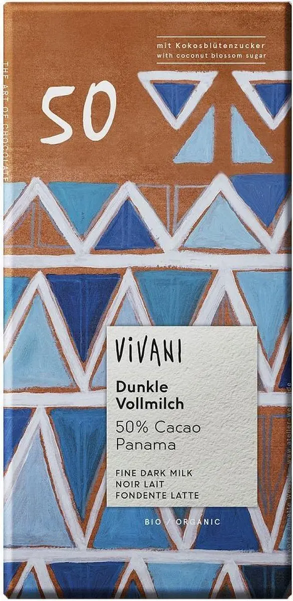 Vivani Melk Dark Milk Chocoladereep 80g - afbeelding 3 van 6