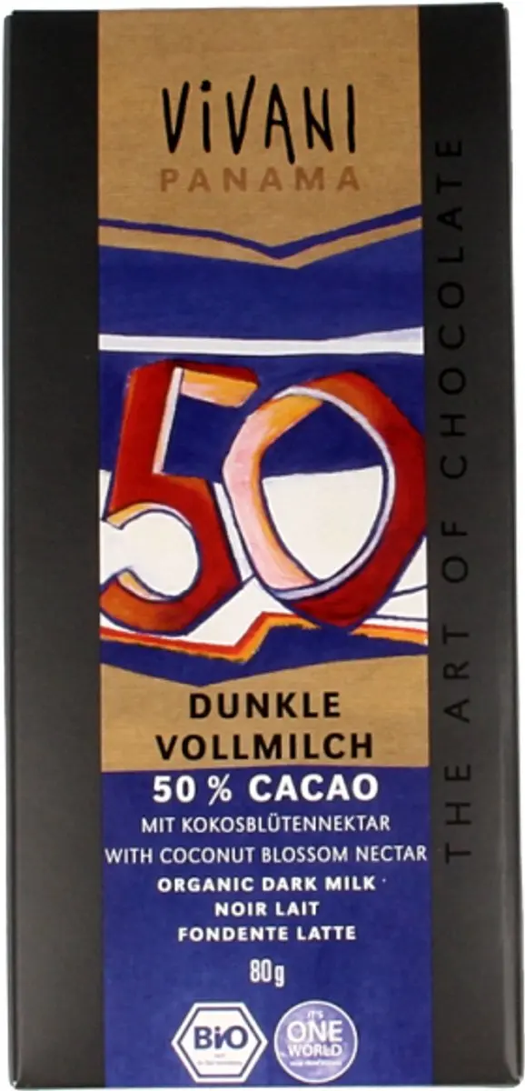 Vivani Melk Dark Milk Chocoladereep 80g - afbeelding 6 van 6