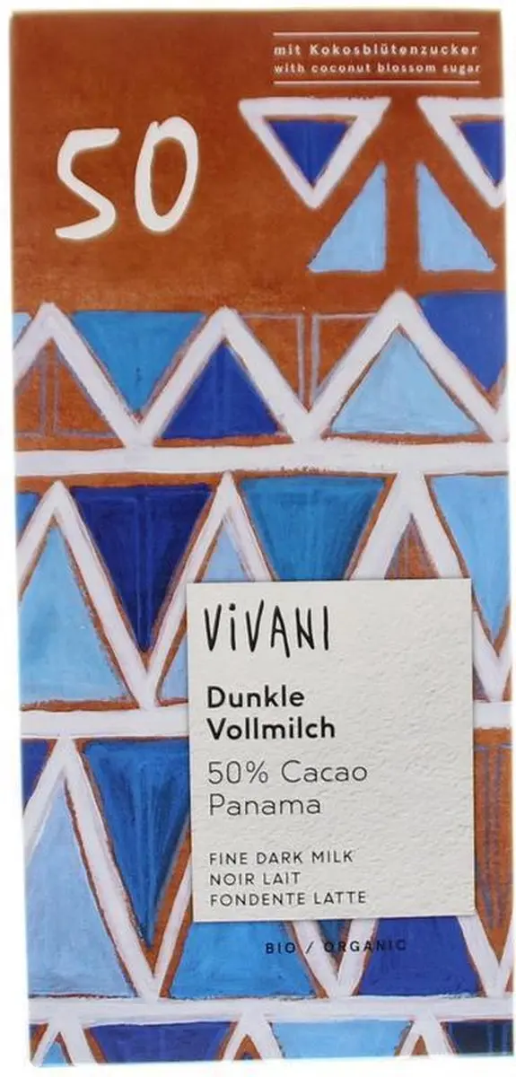 Vivani Melk Dark Milk Chocoladereep 80g - afbeelding 4 van 6