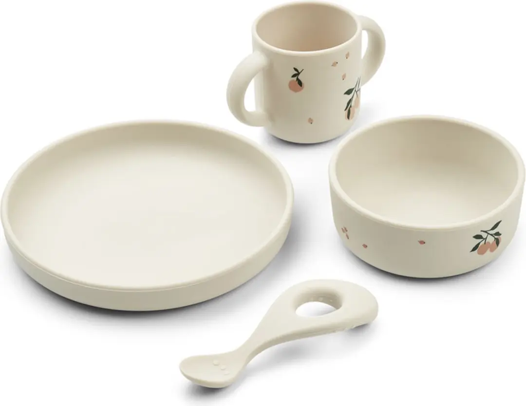 Liewood Vivi Siliconen Kinderservies - Peach Sea Shell Mix - 4-delig