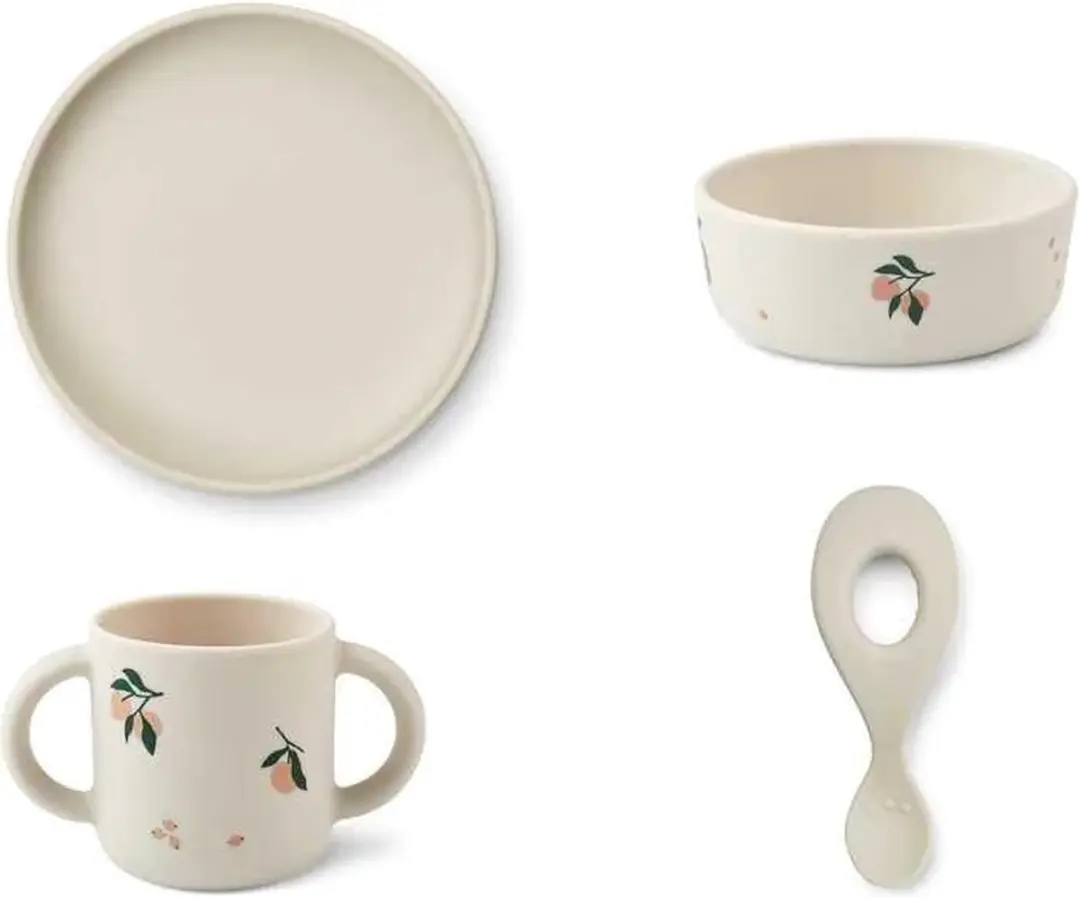 Liewood Vivi Siliconen Kinderservies - Peach Sea Shell Mix - 4-delig