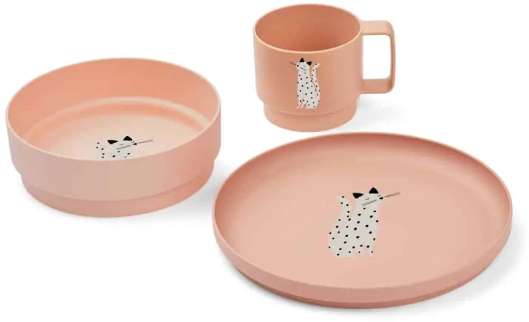 Liewood Kinderservies Set Archi Cat Tuscany Rose