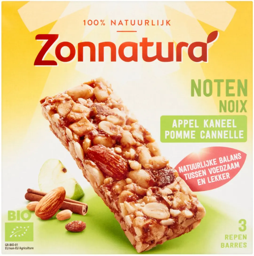 Zonnatura Noten Appel Kaneel Reep Bio