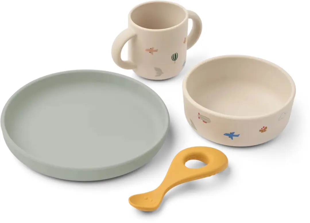 Liewood Vivi printed tableware set eetset Flying / Sandy