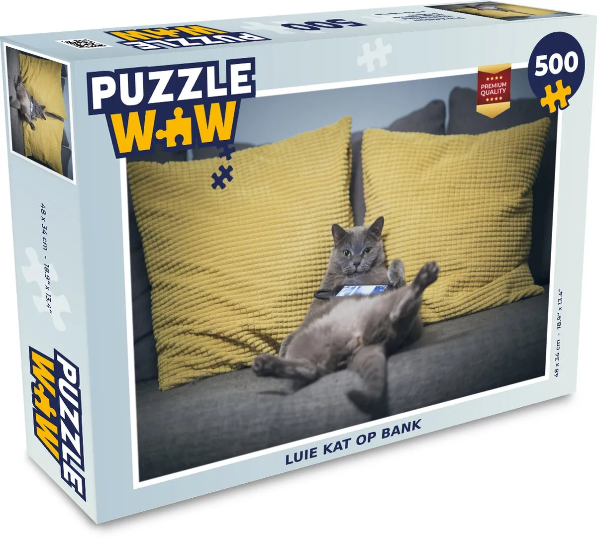 PuzzleWow Kat Bank Lui Legpuzzel 500 Stuks