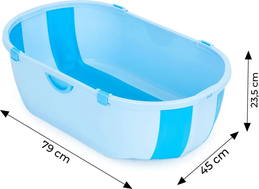 EcoToys Opvouwbaar Babybad 79x45x23,5cm - Aftapplug - Blauw - afbeelding 2 van 5