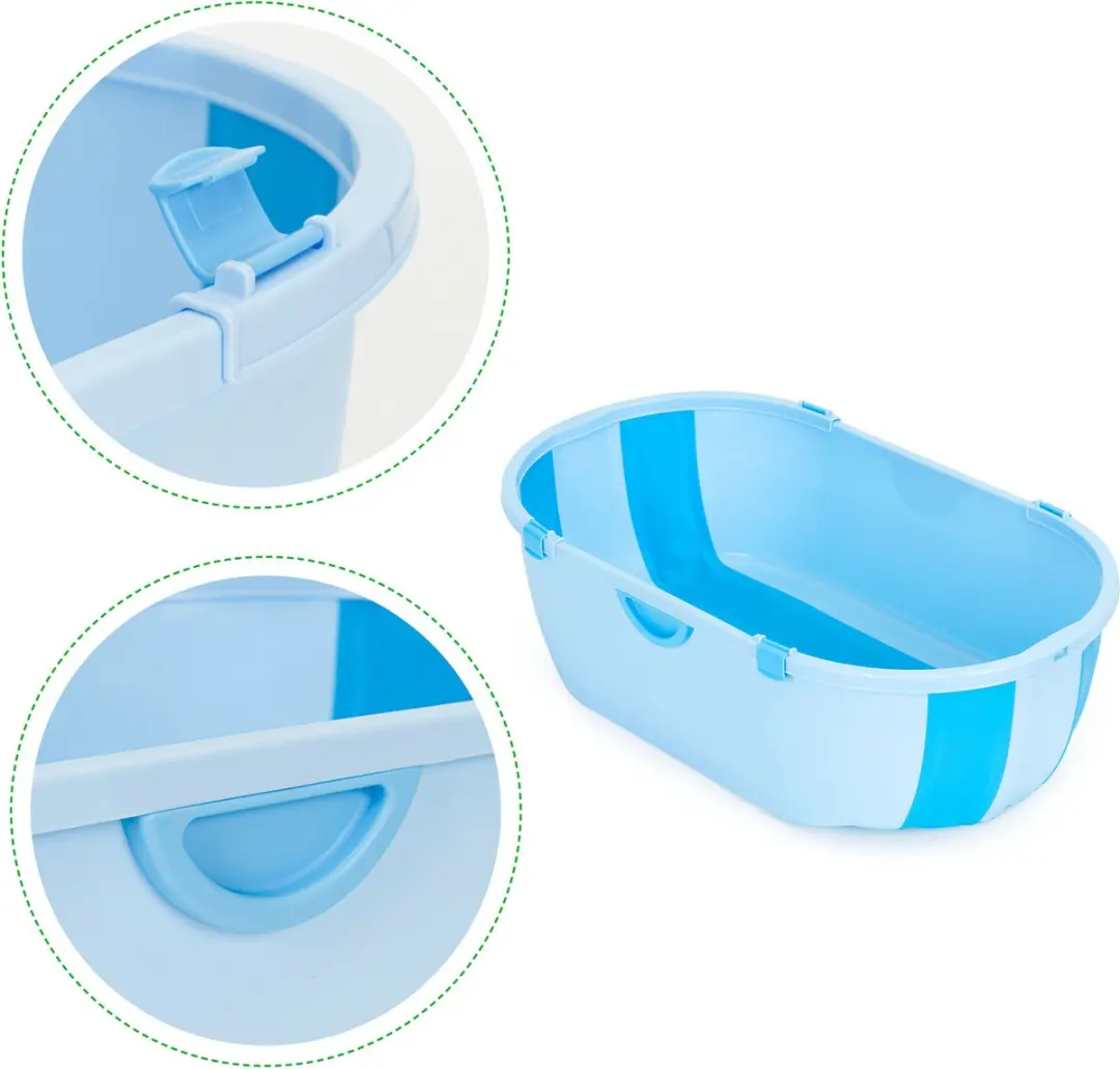 EcoToys Opvouwbaar Babybad 79x45x23,5cm - Aftapplug - Blauw - afbeelding 3 van 5
