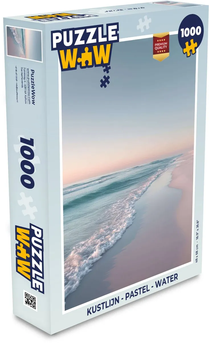 PuzzleWow Kustlijn Pastel Water Puzzel
