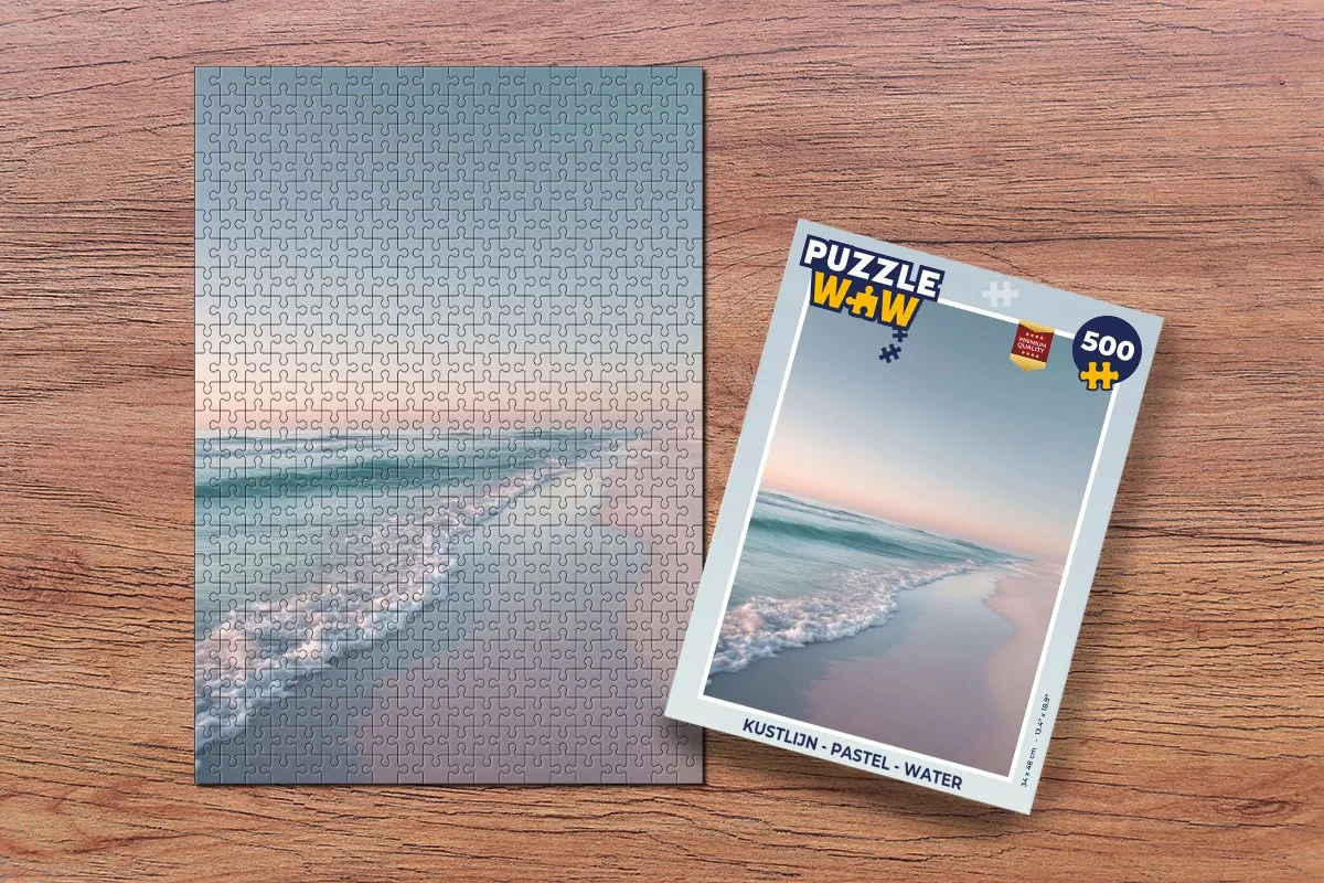 PuzzleWow Kustlijn Pastel Water Puzzel - 1000 Stuks