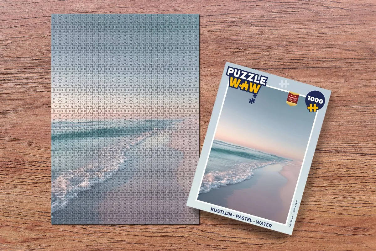 PuzzleWow Kustlijn Pastel Water Puzzel - 1000 Stuks