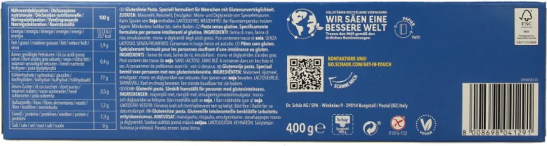 Schar Glutenvrije Spaghetti 400g - afbeelding 2 van 5