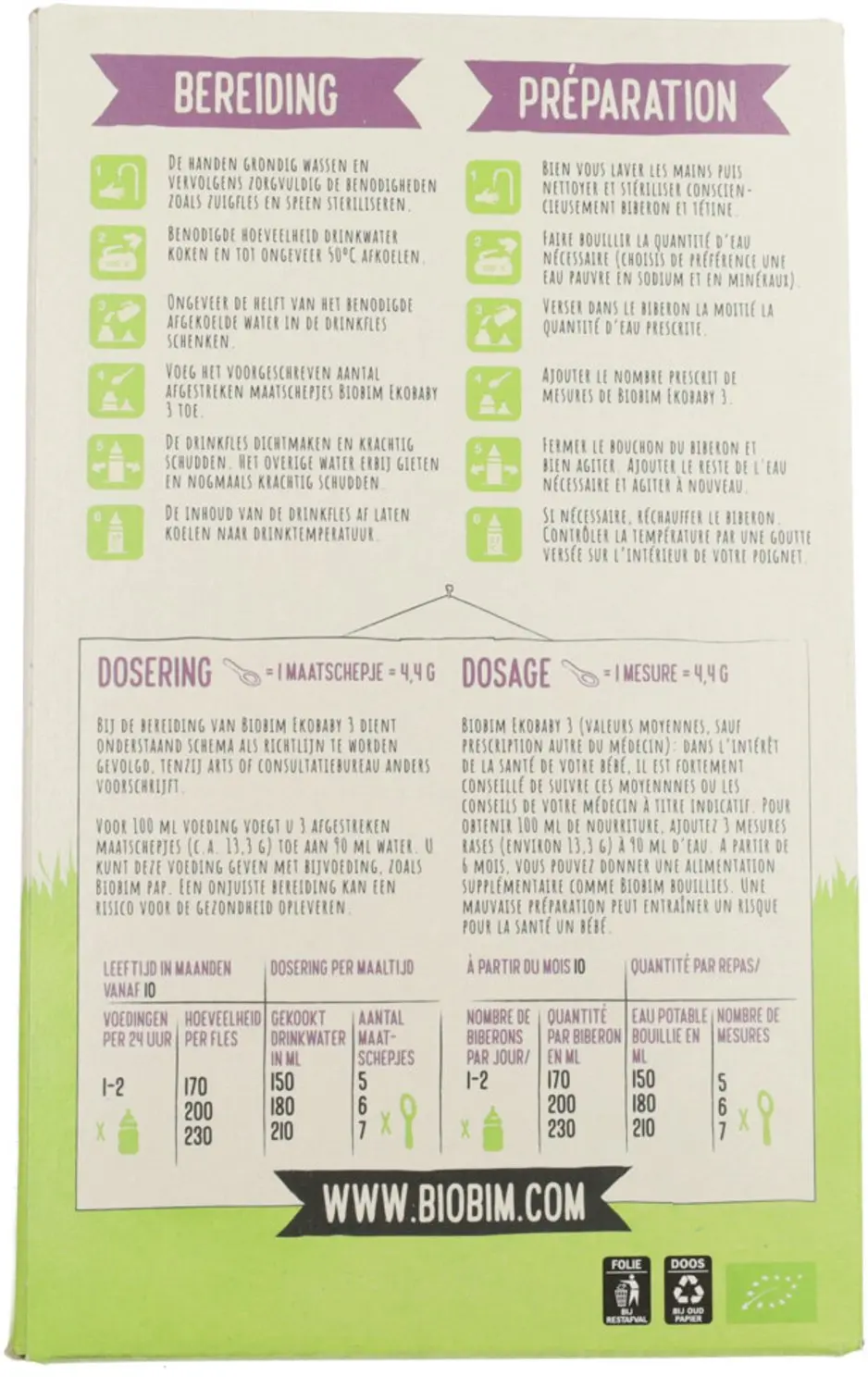 Biobim Ekobaby 3 Babyvoeding 600g