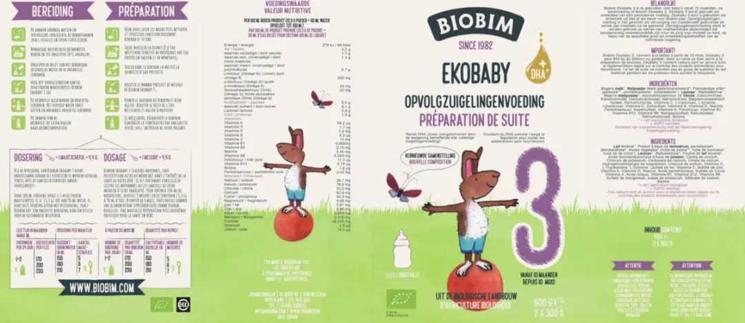 Biobim Ekobaby 3 Babyvoeding 600g