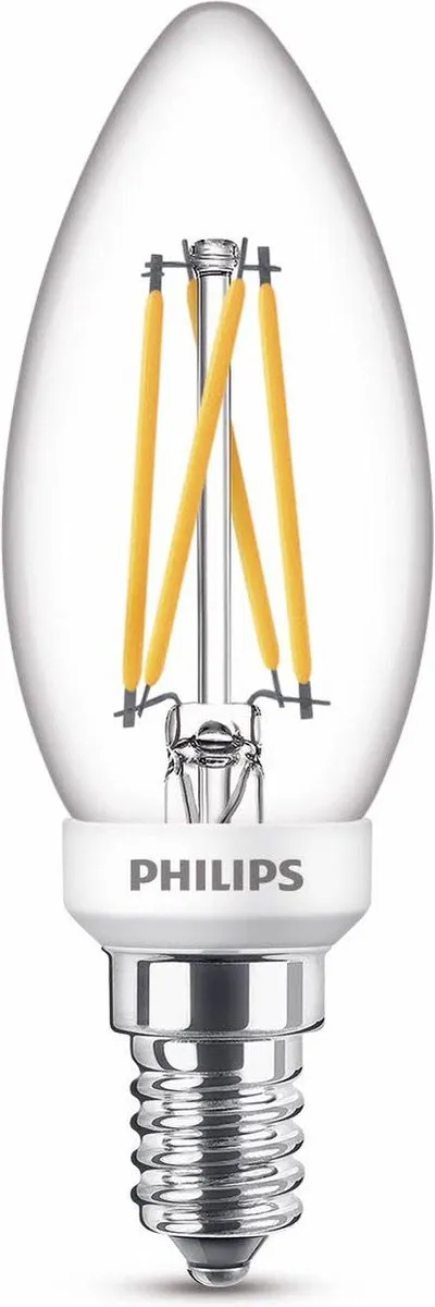 Philips LED Kaars Transparant 25W E14 - Warmwit