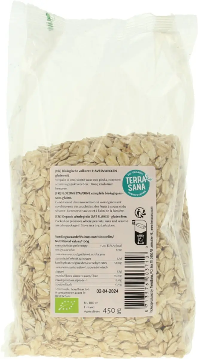 Terrasana Havervlokken Glutenvrij Bio 450g