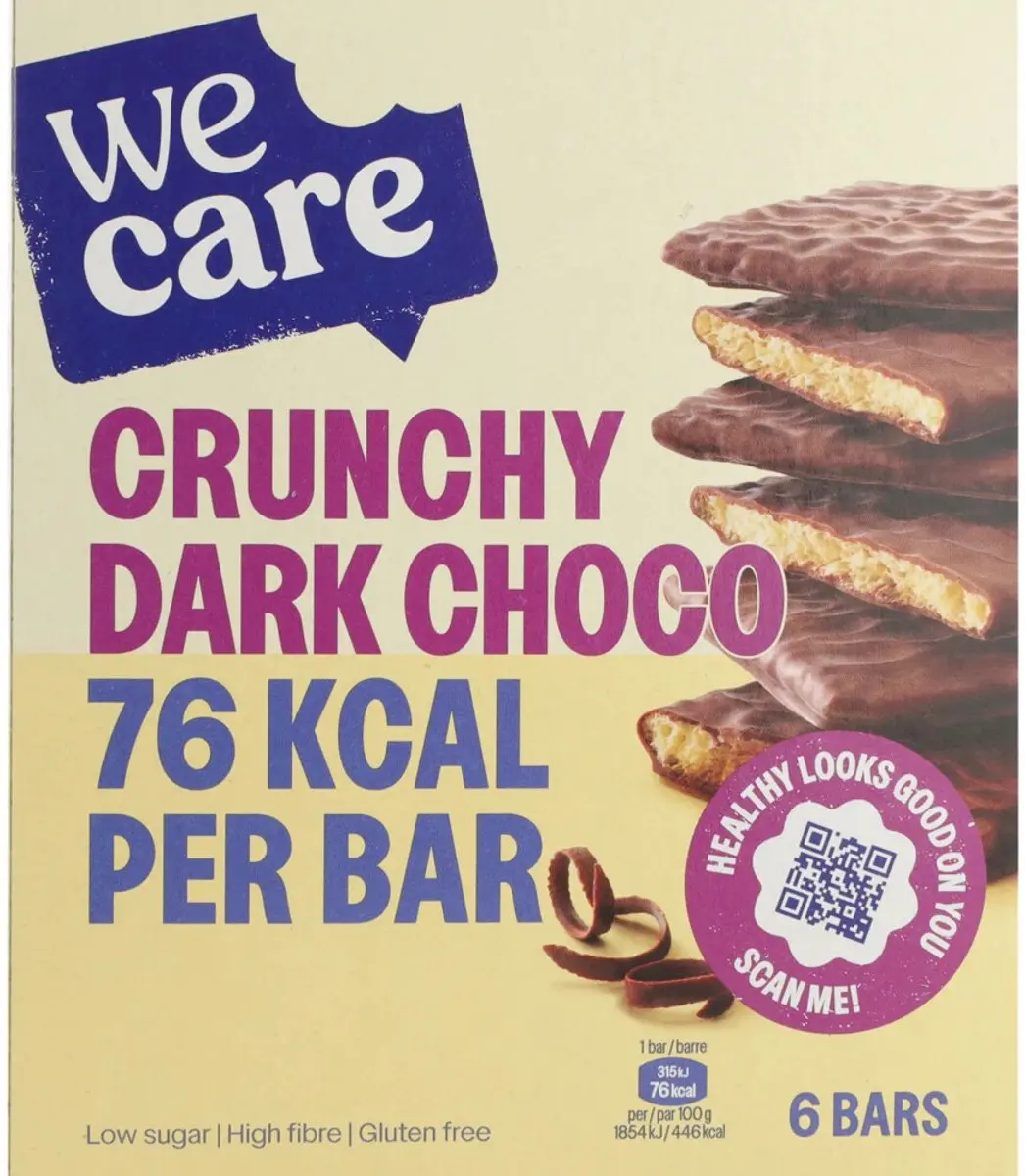 weCare Bars Crunchy Dark Choco 102g
