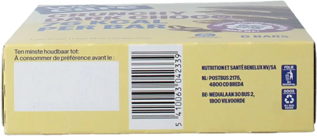 weCare Bars Crunchy Dark Choco 102g