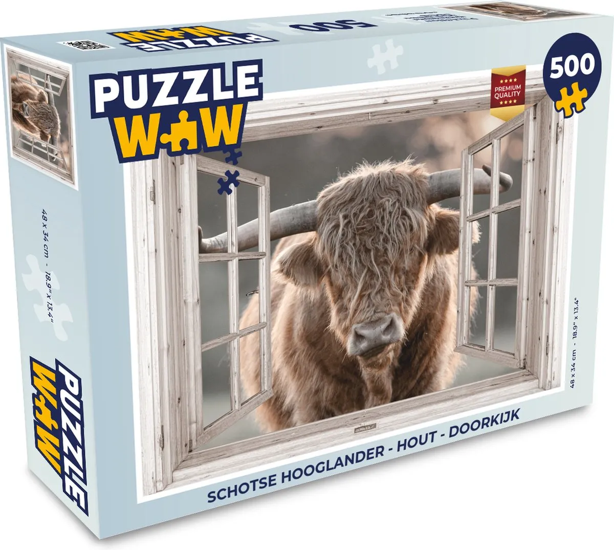 PuzzleWow Schotse Hooglander Legpuzzel 500 Stuks - Multicolor